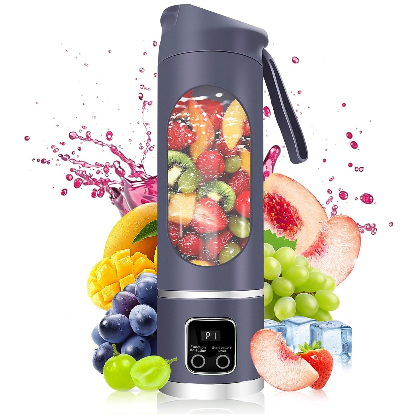 Compact 450 ml Portable Juicer – USB Rechargeable, Powerful Blending for Smoothies, Juices & Shakes