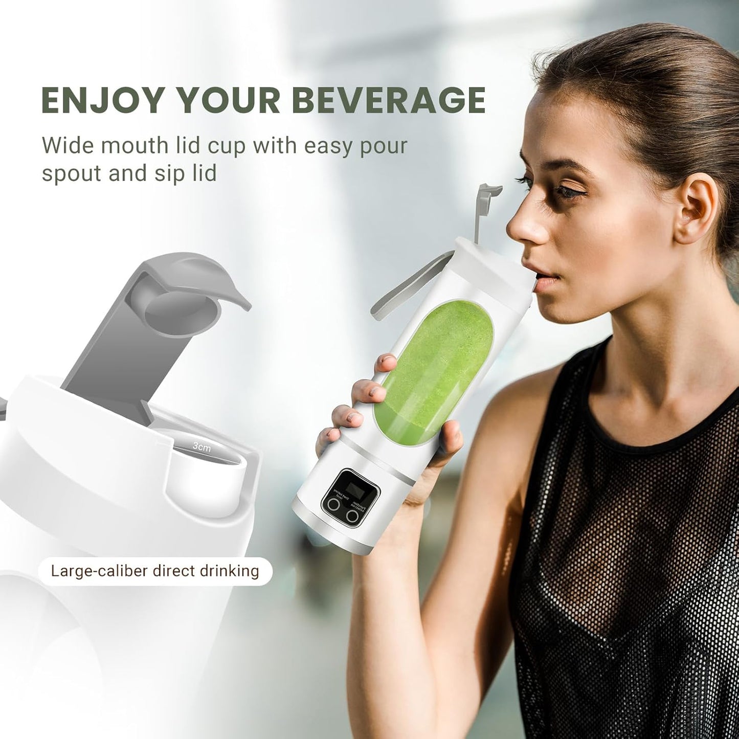 Compact 450 ml Portable Juicer – USB Rechargeable, Powerful Blending for Smoothies, Juices & Shakes