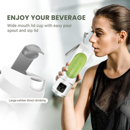 Compact 450 ml Portable Juicer – USB Rechargeable, Powerful Blending for Smoothies, Juices & Shakes