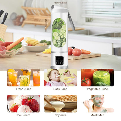 Compact 450 ml Portable Juicer – USB Rechargeable, Powerful Blending for Smoothies, Juices & Shakes